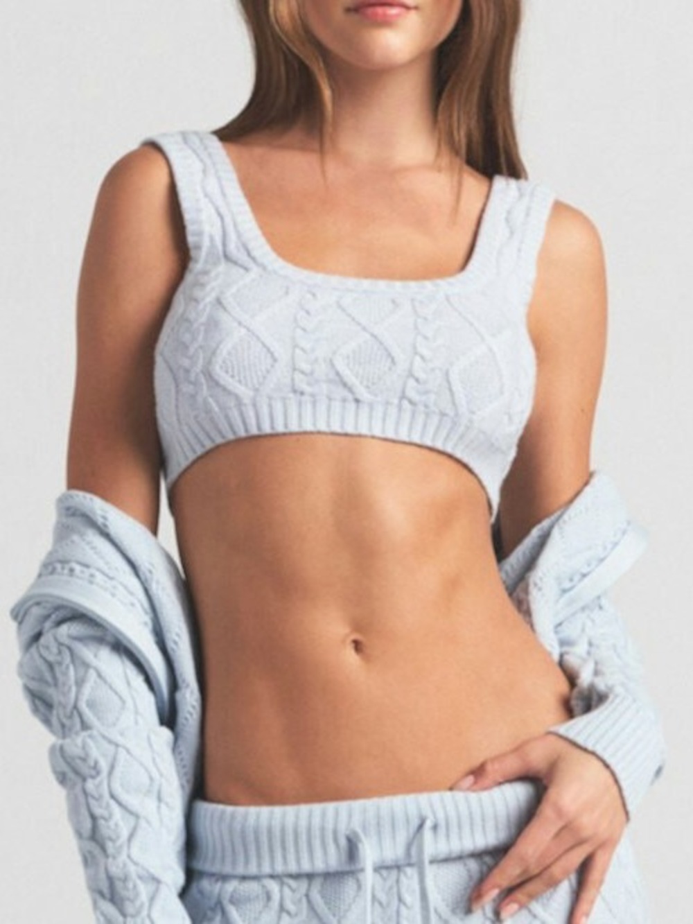 Skims Snow Bunny Cableknit Bralette